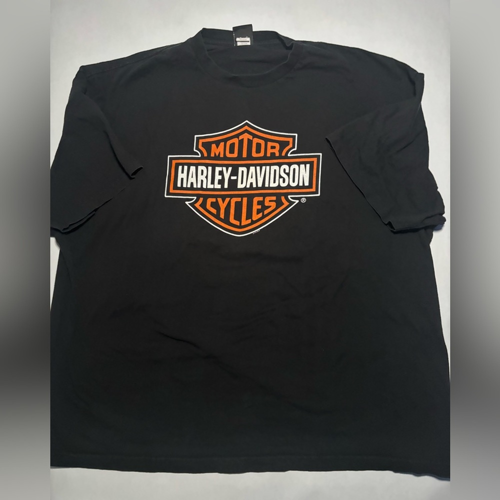 Harley-Davidson Black and Orange Short Sleeve Tee